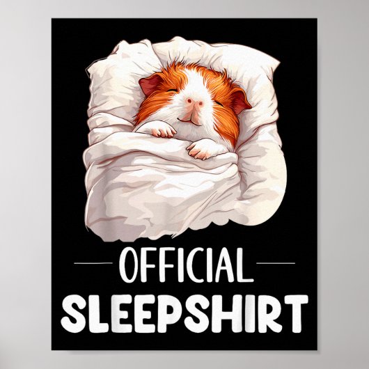 Slaapshirt Slaperig Guinee G Dierenliefhebbers Pyj Poster (Voorkant)