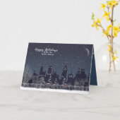 Slaapsilhouet voor kerstwintervakantie kaart (Gele Bloem)