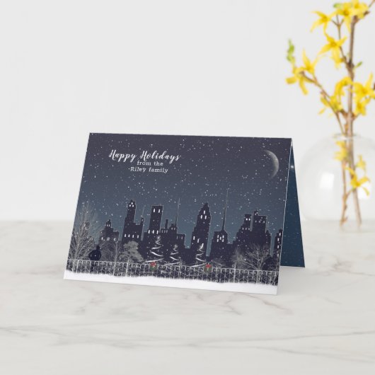 Slaapsilhouet voor kerstwintervakantie kaart (Gele Bloem)