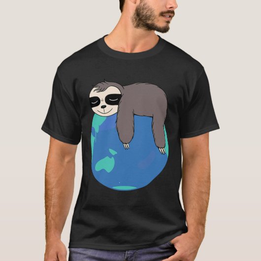 Slaapslaapstand op aarde grappig, luie lul t-shirt (Voorkant)