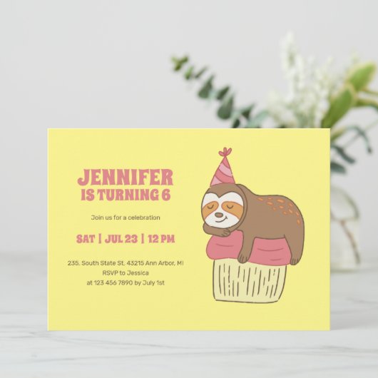 Slaapslaapstand op cupcake-kinderdag kaart (Staand voorkant)