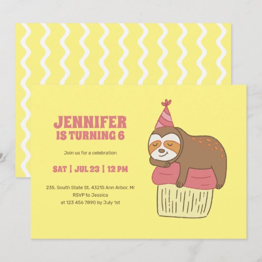 Slaapslaapstand op cupcake-kinderdag kaart (Voorkant / Achterkant)