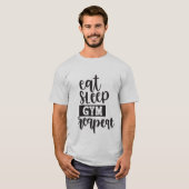 Slaapslaapzaal, herhaal woordkunst t-shirt (Voorkant volledig)