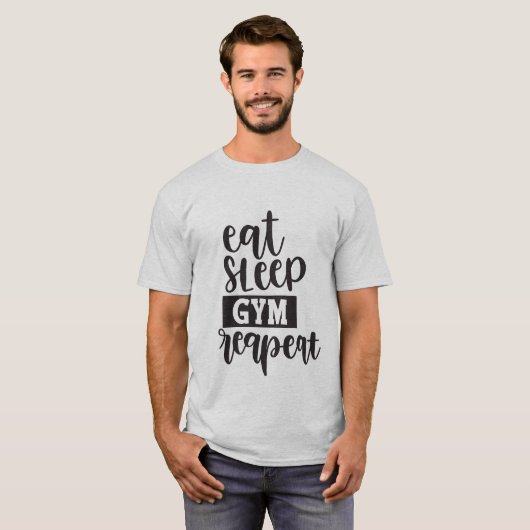 Slaapslaapzaal, herhaal woordkunst t-shirt (Voorkant volledig)