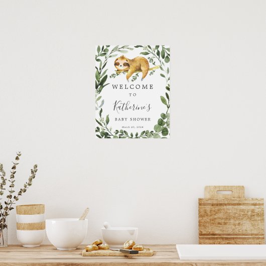 Slaapslak Baby Shower Welkom Bord Poster (Keuken)
