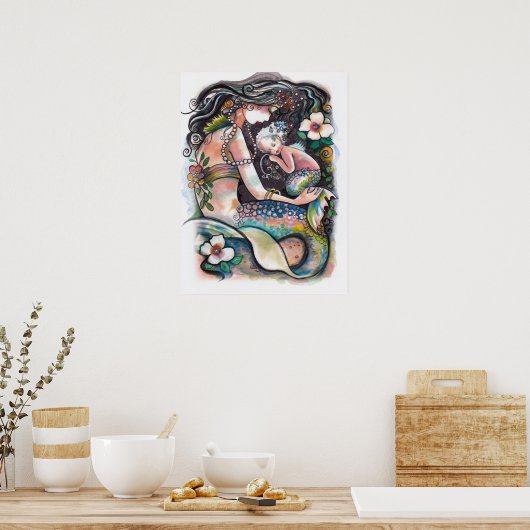 Slaapslakken, moeder en kind poster (Keuken)