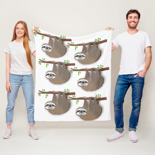 Slaapsleuf en brede Awake Brown Hanging Slots Fleece Deken (In situ)