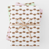 Slaapsleuf in een boomkaard met meerdere kleuren inpakpapier vel (In situ)