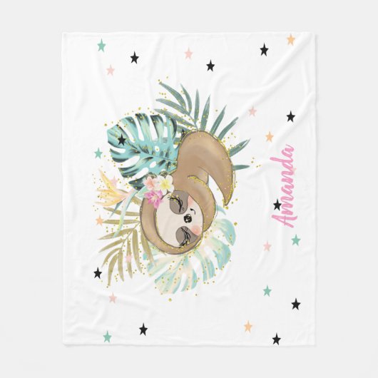 Slaapsleuf, sterren, prinses fleece deken (Voorkant)