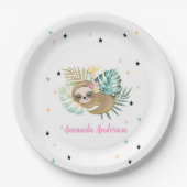 Slaapsleuf, sterren, prinses papieren bordje (Voorkant)