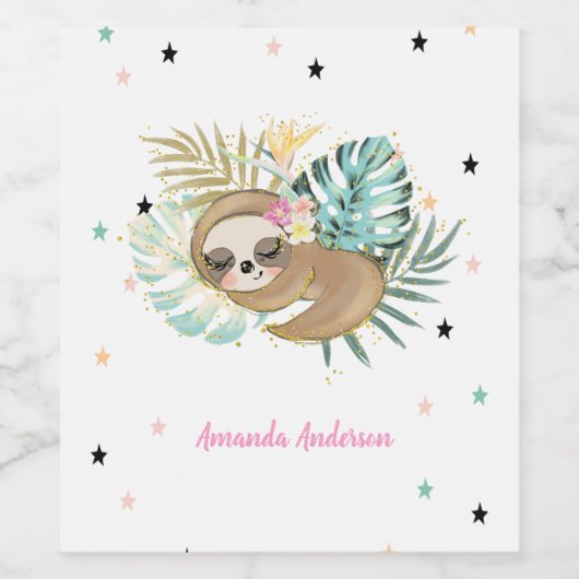 Slaapsleuf, sterren, prinses wijn etiket (Enkel label)