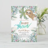 Slaapsleuf Tropische bloemen Baby shower Kaart (Staand voorkant)
