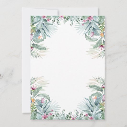 Slaapsleuf Tropische bloemen Baby shower Kaart (Achterkant)