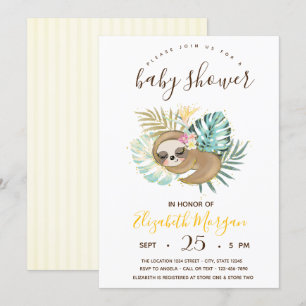 Slaapsleuf voor Cute Slaping, Stripes Baby shower Kaart