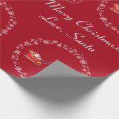 Slaapsneeuw Merry Xmas Trees Red van Unicorn Santa Cadeaupapier (Hoek)