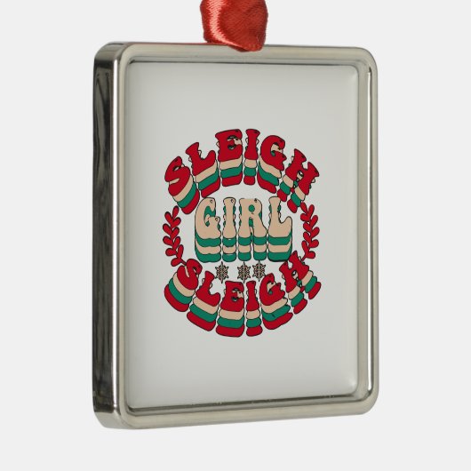 Slaapsnuit met kerstcadeaus metalen ornament (Rechts)