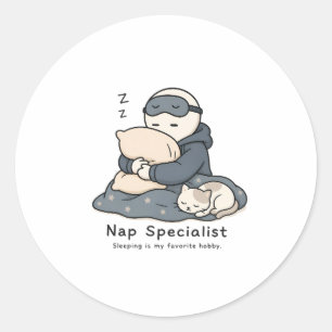 Slaapspecialist Funny Slaap Liefhebber Meme Ronde Sticker