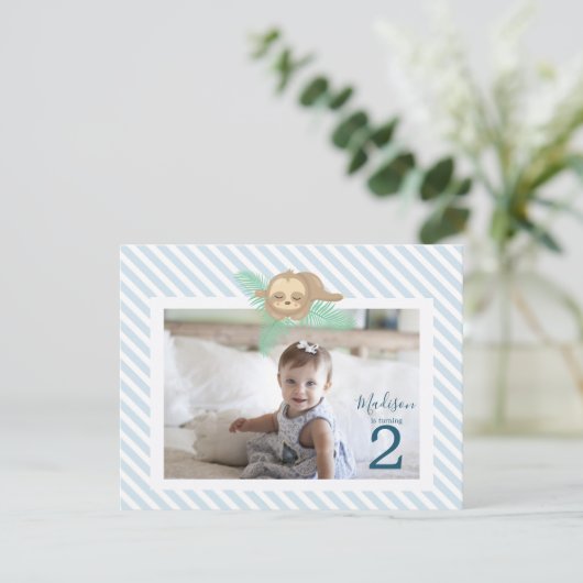 Slaapstand 2de verjaardag van de Baby Kaart (Staand voorkant)