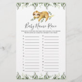 Slaapstand Baby shower naam Race Game (Voorkant)