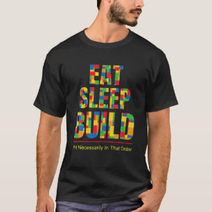 Slaapstand bouwblokken voor slaapstand, triciteits t-shirt