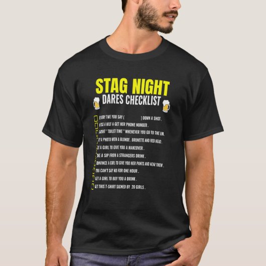 Slaapstand checklist Dares Game 1 T-shirt (Voorkant)
