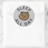 Slaapstand de hele dag ronde sticker (Tas)