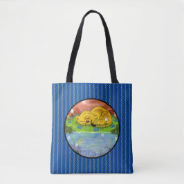 Slaapstand door zonnebloemen tote bag