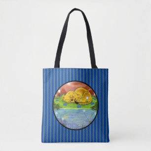 Slaapstand door zonnebloemen tote bag