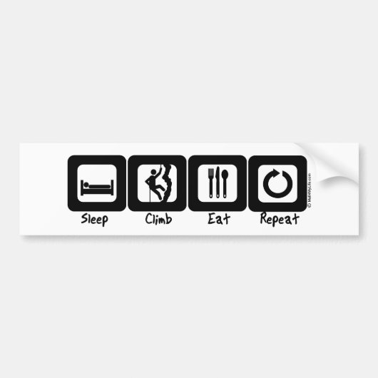 Slaapstand Eat Herhalen Bumpersticker (Voorkant)