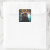 slaapstand geactiveerd vierkante sticker (Tas)