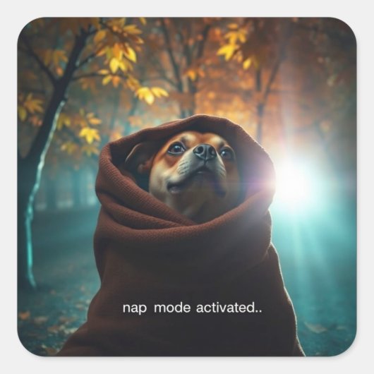 slaapstand geactiveerd vierkante sticker (Voorkant)