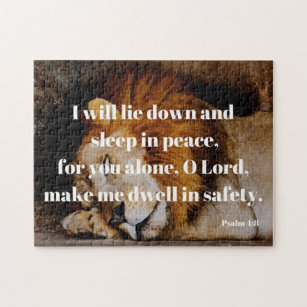 Slaapstand in veiligheidspalm 4 Bijbelverse Verse Legpuzzel
