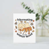 Slaapstand is mijn Winter Mood Cute Rabbit Briefkaart (Staand voorkant)