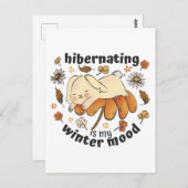 Slaapstand is mijn Winter Mood Cute Rabbit Briefkaart (Voorkant / Achterkant)