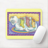 Slaapstand met kerstkat met muizen in voorraad muismat (Met muis)