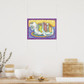 Slaapstand met kerstkat met muizen in voorraad poster (Keuken)