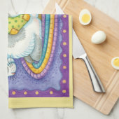 Slaapstand met kerstkat met muizen in voorraad theedoek (Quarter Fold)