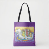 Slaapstand met kerstkat met muizen in voorraad tote bag (Voorkant)