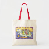Slaapstand met kerstkat met muizen in voorraad tote bag (Voorkant)