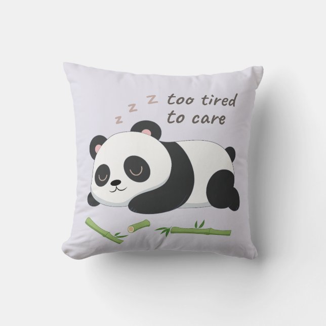 Slaapstand Panda – Knuffelige Lui Beer Kunst Kussen (Voorkant)