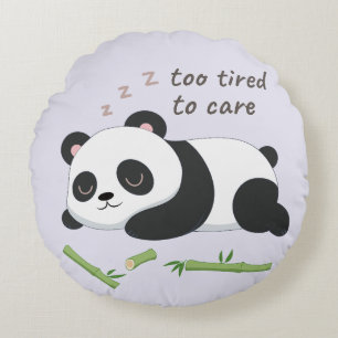 Slaapstand Panda – Knuffelige Lui Beer Kunst Rond Kussen