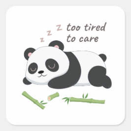 Slaapstand Panda – Knuffelige Lui Beer Kunst Vierkante Sticker