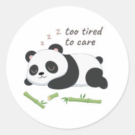 Slaapstand Panda – Schattigee luie Beer kunst Ronde Sticker