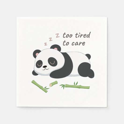 Slaapstand Panda – Schattigee luie Beer kunst Servet (Voorkant)