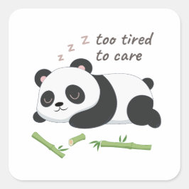 Slaapstand Panda – Schattigee luie Beer kunst Vierkante Sticker