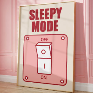Slaapstand Poster Grappige Slaapkamer Muur Kunst