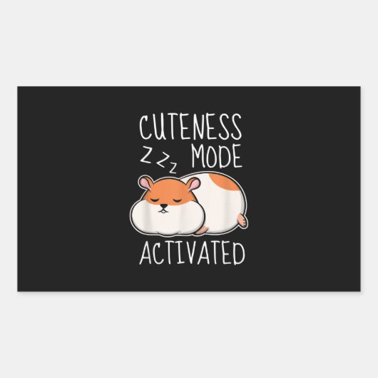 Slaapstand van de cute Pet Hamster Rechthoekige Sticker (Voorkant)