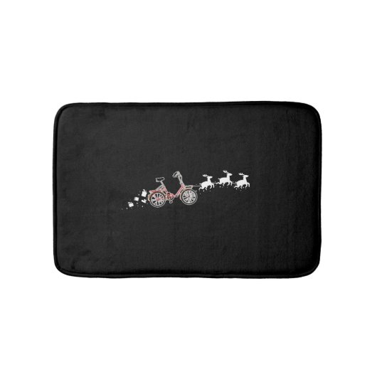 Slaapstand voor kerstkerstmis met fiets - Funny Bi Badmat (Voorkant)