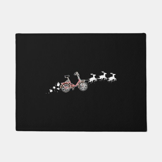 Slaapstand voor kerstkerstmis met fiets - Funny Bi Deurmat (Voorkant)