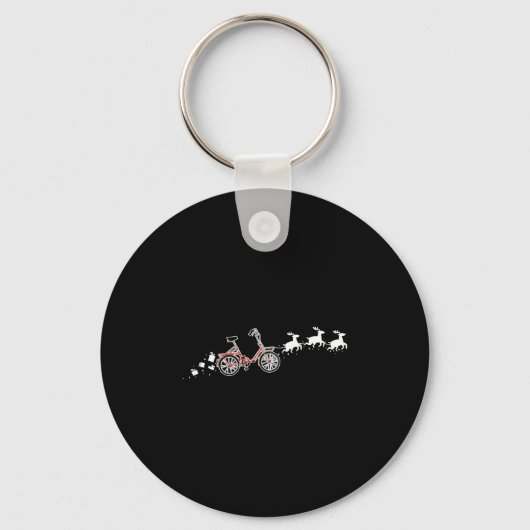 Slaapstand voor kerstkerstmis met fiets - Funny Bi Sleutelhanger (Voorkant)